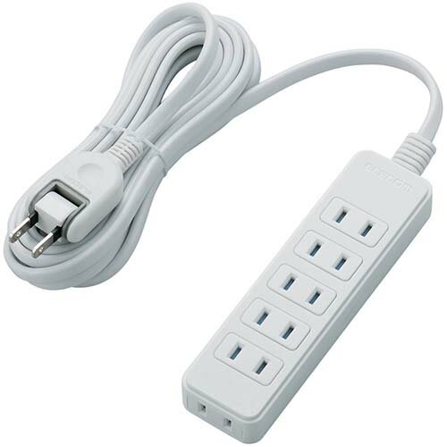 エレコム(ELECOM) T-ST02N-2630WH ホワイト シャッタータップ 延長コード 2ピン 6個口 3m