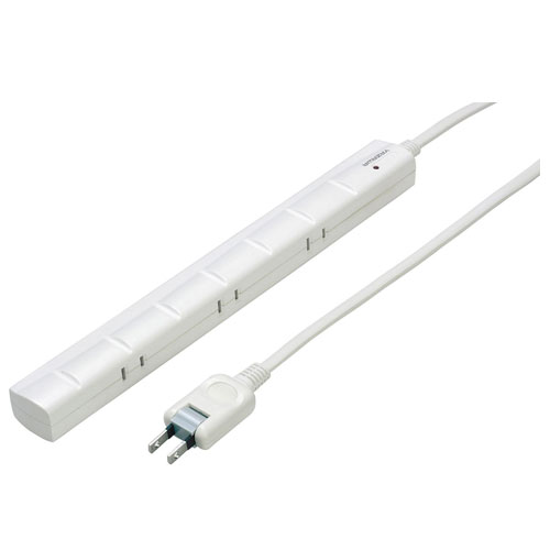 ヤザワ Y02YJKP705WH ホワイト 3P対応スリムタップ7個口 マグネット 7個口 横挿し 5m