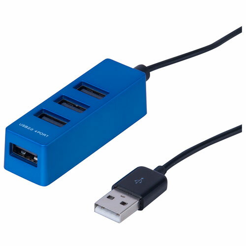 ナカバヤシ UH-2414BL(ブルー) USB2.0 4ポ