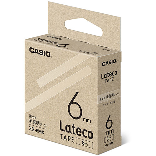 CASIO カシオ XB-6MX 半透明 ラテコ 詰め替え用テープ 幅6mm