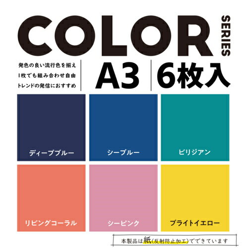 エレコム(ELECOM) DGA-BPA303 COLOR 置き画がキレイに映える背景シート A3 6枚入 6...
