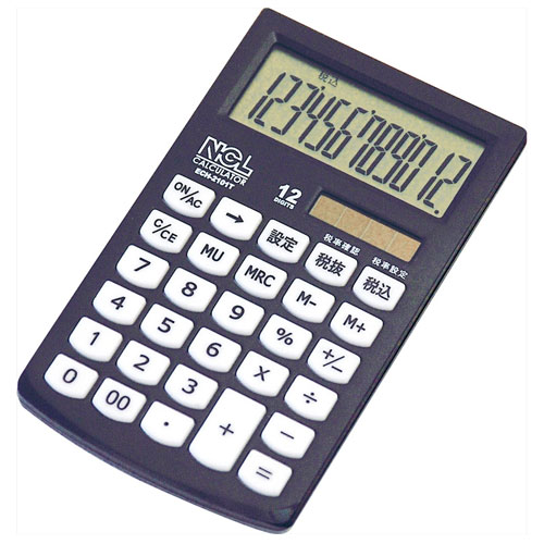 ナカバヤシ ECH-2101T-D(ブラック) 電卓ハンディータイプモノカラー 12桁 ナカバヤシ ECH-2101T-D(ブラック) 電卓ハンディータイプモノカラー 12桁