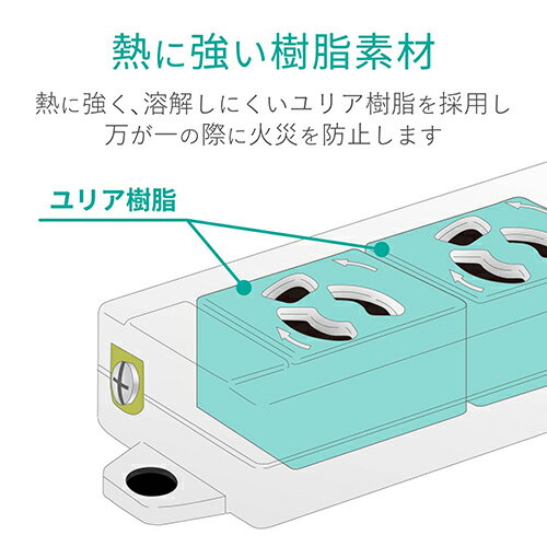 エレコム ELECOM T-ECOH34100NM グレー マグネット付抜け止めタップ 延長コード 3ピン 4個口 10m TECOH34100NM