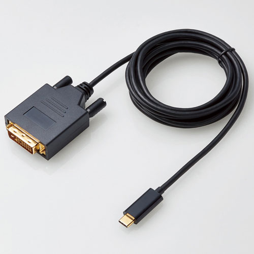 エレコム ELECOM CAC-CDVI20BK(ブラック) USB Type-C用DVI変換ケーブル 2m CACCDVI20BK