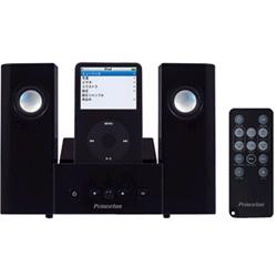 【送料区分A】【お取り寄せ（通常7日程度）】PRINCETON PSP-312IPIR2B / iPod専用2.1ch マルチメディアスピーカー IRリモコン付属 ブラック PSP-312IPIR2B