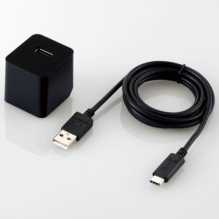 エレコム ELECOM MPA-ACC12BK(ブラック) 12W A-Cケーブル付属 AC充電器 USB充電器 1.5m エレコム ELECOM MPA-ACC12BK(ブラック) 12W A-Cケーブル付属 AC充電器 USB充電器 1.5m