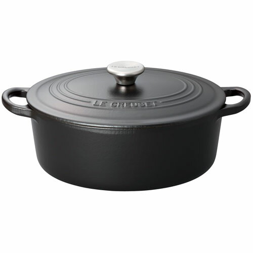 ル クルーゼ(LE CREUSET) ココット オーバル IH対応 両手鍋 25cm 2102-25(マットブラック)