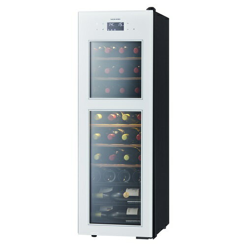 【標準設置料金込】【長期保証付】さくら製作所 SA38-W ホワイトガラス 二温度管理式ワインセラー38本..