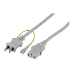 バッファロー(BUFFALO) BSACC0620GYA 電源ケーブル 3ピンソケット（メス）-2ピン（アース線付き）プラグ（オス） 2m