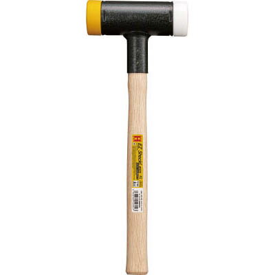 ↑↑↑正確な在庫状況は上記バナー「在庫状況を確認する」をクリックして頂き、必ずご確認ください。&nbsp;&nbsp;&nbsp;■ショックレス機構搭載で無反動です。■樹脂ハンマーでトップクラスの打撃力です。■ヘッドは交換できて経済的です。(交換時期がわかるシグナル付です。)■ヘッド交換が簡単にできるスクリューレンチ付です。EZ05●呼称:1/2ポンド●頭径(mm):31●頭長(mm):105●全長(mm):300材質仕上・ヘッド:ナイロン(白)、高密度ポリエチレン(PE)(黄)・柄:樫※メーカーの都合により、パッケージ・仕様等は予告なく変更になる場合がございます。　
