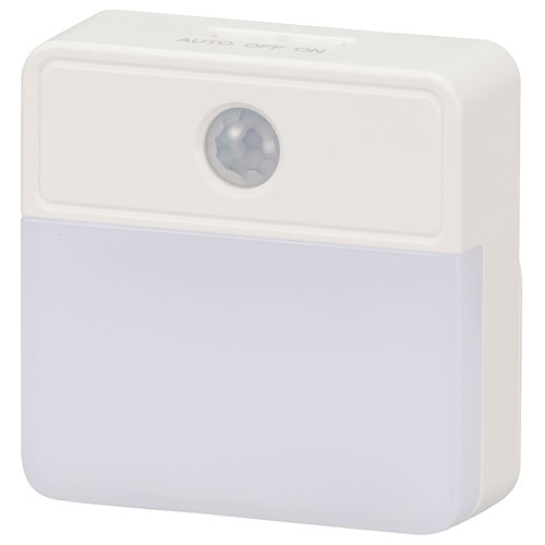 オーム電機(OHM) NIT-BLA6JSQ-W LEDセンサーナイトライト 明暗+人感 屋内用 電池式