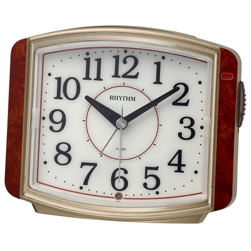 RHYTHM(リズム) 8RE644SR23 木目仕上 白 クオーツ目覚まし時計(3)