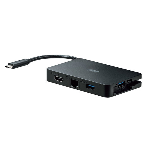 サンワサプライ AD-ALCMH60L(ブラック) USB Type C-マルチ変換アダプタ 14cm