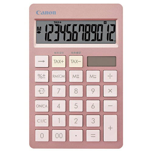 CANON キヤノン HS-1200TC-PK ピンク カラフル電卓 卓上 12桁