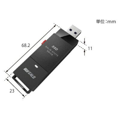 バッファロー(BUFFALO) SSD-PUT1.0U3-BKA USB3.2(Gen1) Type-A TV録画対応 スティック型 MiniStation SSDスティックSSD 1TB - Image 2