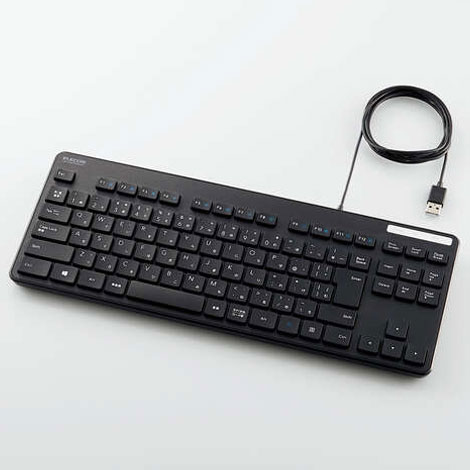 Ps/2 Connector - エレコム(ELECOM) TK-FCM107KBK ブラック 抗菌 有線薄型コンパクトキーボード 92キー 日本語配列