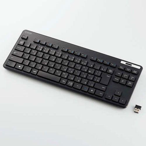 エレコム(ELECOM) TK-FDM109TKBK(ブラック) 抗菌 無線薄型コンパクトキーボード 92キー 日本語配列