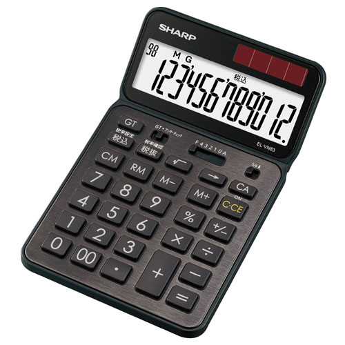 シャープ(SHARP) EL-VN83-BX ブラック系スタイリッシュブラック デザイン電卓プレミアムモデル 抗菌仕..