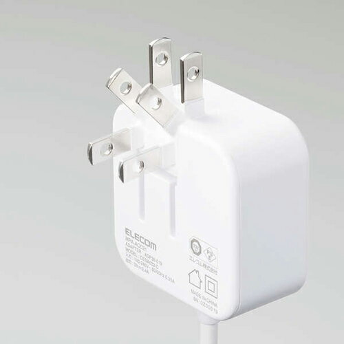 エレコム(ELECOM) MPA-ACC21WF ホワイトフェイス AC充電器 2.4A/Cケーブル一体型/2...