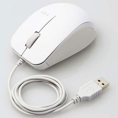 エレコム(ELECOM) M-BL27UBSKWH ホワイト 抗菌 有線 静音 BlueLEDマウス 3ボタン