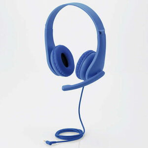 エレコム(ELECOM) HS-KD01TDBU(ブルー) 子ども用ヘッドセット 有線 4極ミニプラグ 両耳 マイクアーム付格安セール