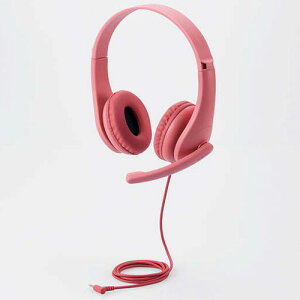エレコム(ELECOM) HS-KD01TRD(レッド) 子ども用ヘッドセット 有線 4極ミニプラグ 両耳 マイクアーム付通販