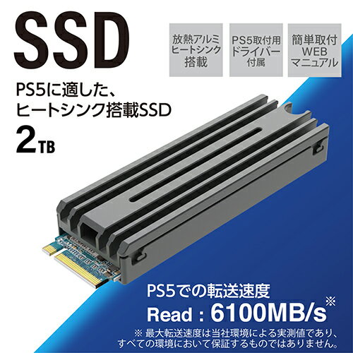 エレコム ELECOM ESD-IPS2000G M.2 PCIe接続内蔵SSD 2TB PS5専用 ESDIPS2000G