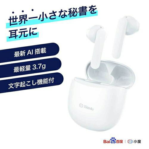 Xiaodu Du Smart Buds 文字起こし対応 完全ワイヤレスイヤホン XDSWA142101 AI Bluetooth5.0 ENCノイズキャンセリンク bluetooth 低遅延 左右分離型 マイク付き ブルートゥース 片耳 両耳通話 …