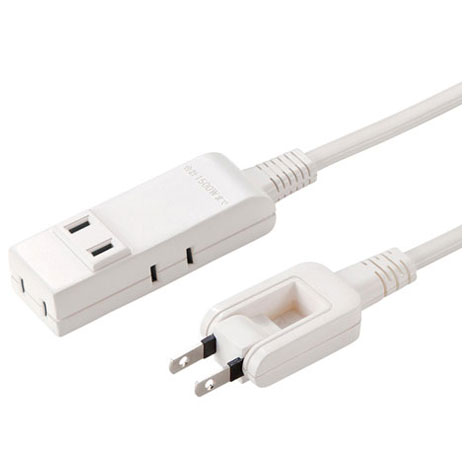 サンワサプライ TAP-M802W ホワイト マイクロ電源タップ 4個口 上挿し1・横挿し3 0.2m TAPM802W ec-current-12697370 ECカレント パッケージ画像