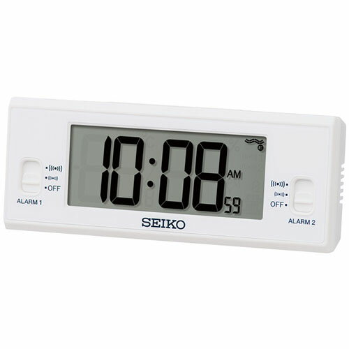 Mikimoto International - セイコー(SEIKO) SQ321W 白 電波目ざまし時計 温度・湿度表示付