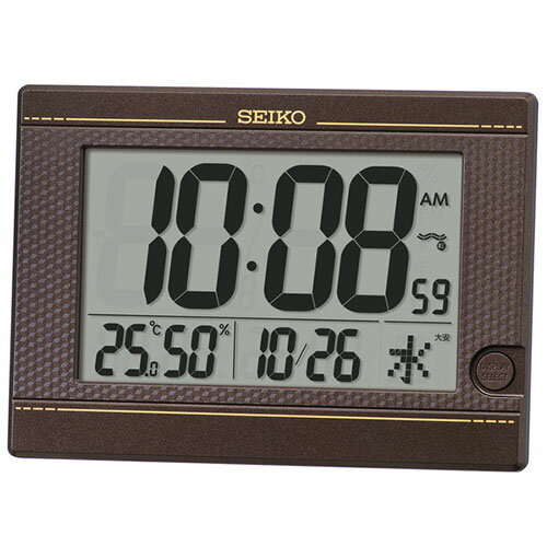 セイコー SEIKO SQ448B(濃茶メタリック) 温度・湿度表示付 デジタル時計 SQ448B