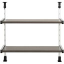 MTP2-55(木目調) つっぱり棚 2段 幅55cm スチール製 モクメタル(3)