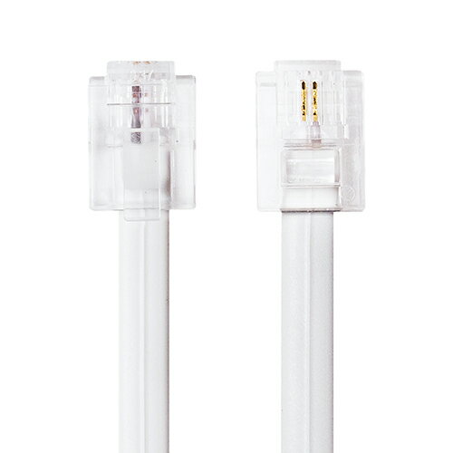 ミヨシ DC-210-WH(ホワイト) 電話機コード 6極2芯 10m