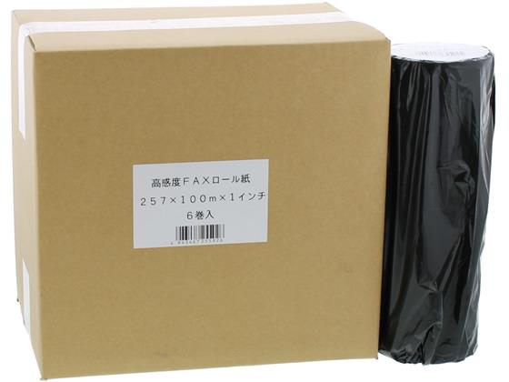 その他 高感度FAXロール紙 B4サイズ 257mm×100m×1インチ 6本[代引不可]