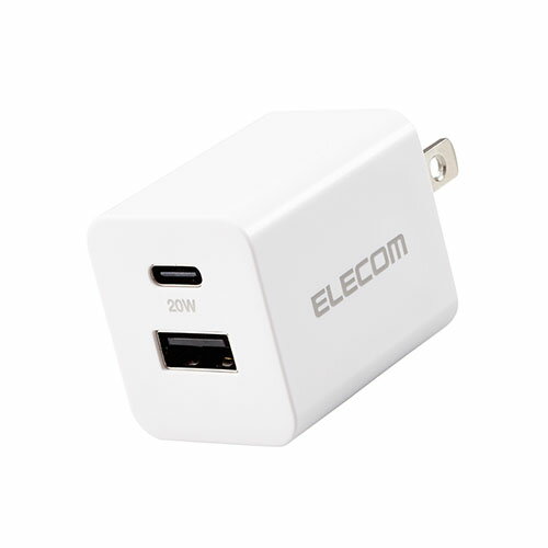 エレコム ELECOM MPA-ACCP36WH(ホワイト) PD対応AC充電器 USB充電器 Type-C/USB-Aポート 最大出力20W エレコム ELECOM MPA-ACCP36WH(ホワイト) PD対応AC充電器 USB充電器 Type-C/USB-Aポート 最大出力20W