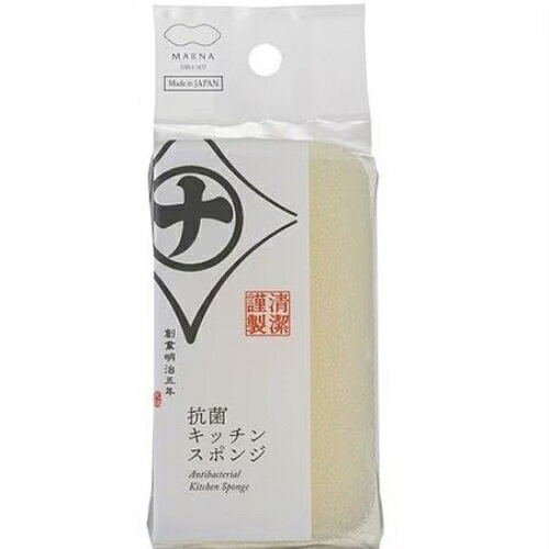 マーナ K751W ホワイト 抗菌キッチンスポンジ