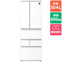 冷蔵庫 500L以上 504L 6ドア SJ-GK50K-W ピュアホワイト 観音開き 幅650mm シャープ(SHARP) SHARP