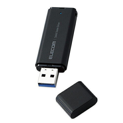 쥳 ELECOM ESD-EMC0500GBK ֥å SSD դ 500GB USB3.2 Gen1 ɽк400MB/ ESDEMC0500GBK