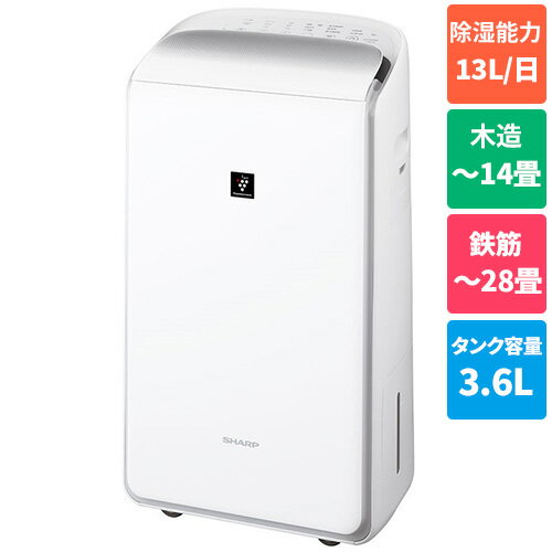 【長期保証付】シャープ(SHARP) CV-RH140-W ハイブリッド式衣類乾燥除湿機プラズマクラスター25000 木造14畳/鉄筋28畳