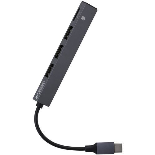 ECカレントのナカバヤシ COM-C2MSD113GY グレー USB2.0Type-C 3ポート変換 SDカードリーダー｜アングル3