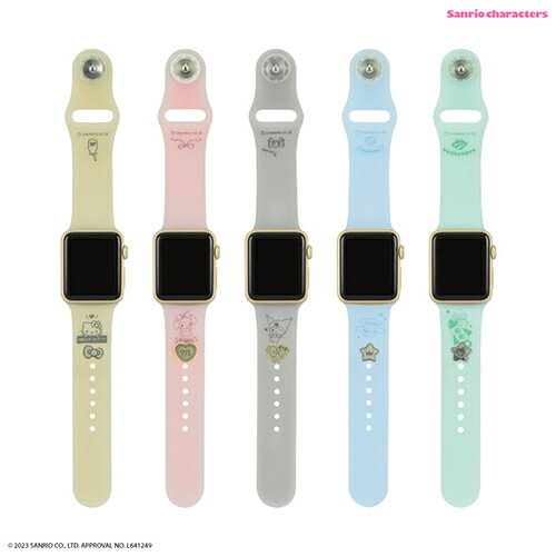 グルマンディーズ(gourmandis) SANG-315HG(ハンギョドン) Apple Watch 41/40/38mm 対応 チャーム付きシリコンバンド サンリオキャラクターズ
