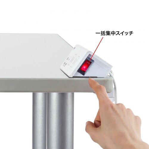 サンワサプライ TAP-B105UC-3W ホワイト クランプ固定式タップ 2P 4個口