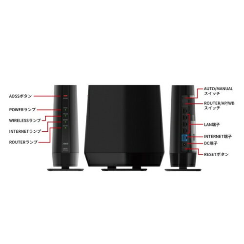 �Хåե�����(BUFFALO) WSR-5400AX6P-BK �֥�å� Wi-Fi 6 4803+573Mbps IPv6 OFDMA�б� Wi-Fi�롼���� AirStation