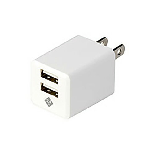 ナカバヤシ JYU-ACU09-W(ホワイト) 2.4A 2ポートUSB 充電器