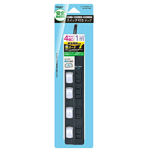 �ʥ��Х䥷 TAP-047-10BK �֥�å� ������ǽ���ܥ����å���OA���å� 4�ĸ� 1m