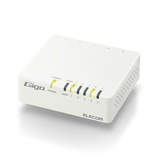 エレコム(ELECOM) EHC-G05PA4-W ホワイト Giga対応5ポートスイッチプラ筐体/ACアダプター
