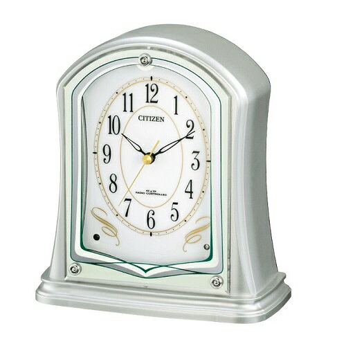 RHYTHM リズム 4RY694-019 シルバーメタリック 電波置時計 4RY694019