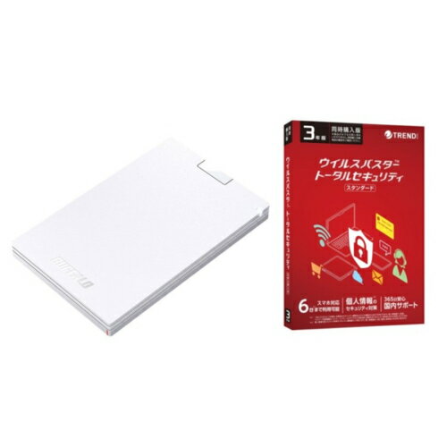 バッファロー(BUFFALO) SSD-PG2.0U3-WC SSD 2TB + ウイルスバスター トータルセキュリティ STD3年版 同..