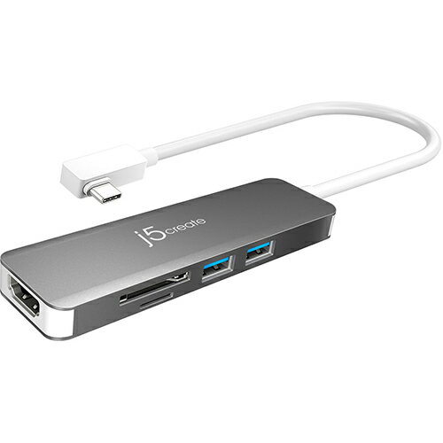 ジェイファイブ クリエイト JCD372 スペースグレー USB-C 3.1 Gen2 SuperSpeed+ マルチアダプター JCD372