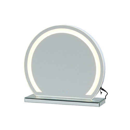 クロシオ 【一部組立】 アーチリング卓上ミラー LED付